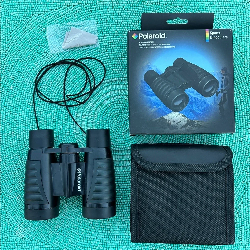 Polaroid Black Sports Binoculars with Blue Accents